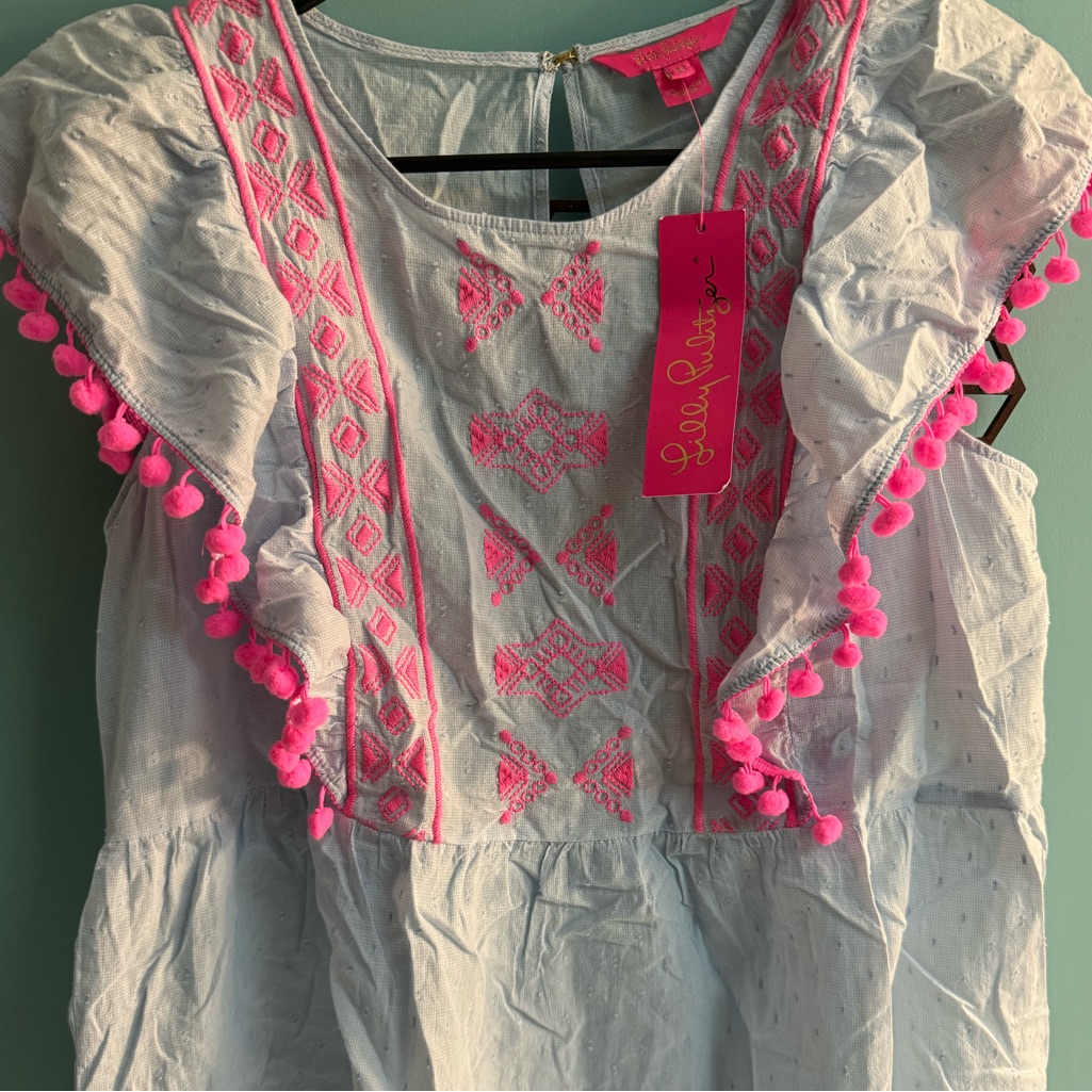 Lilly Pulitzer Summer Top! Cute Pink Detail. Nwt!